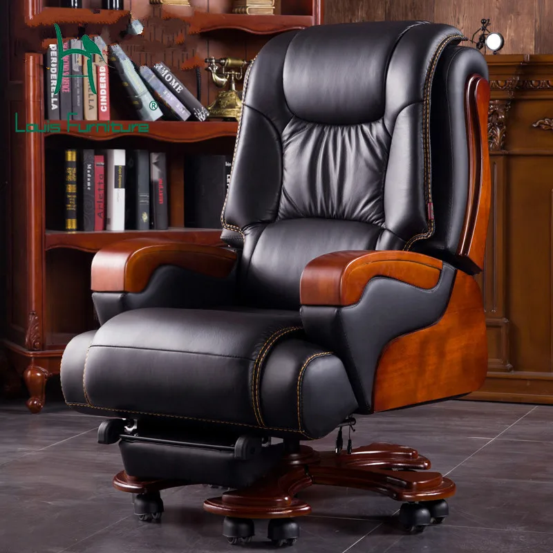 Louis Mados Biuro Kėdės Odinė Boso Kėdė-Masažo Kėdė Namų Kompiuterio Kėdė