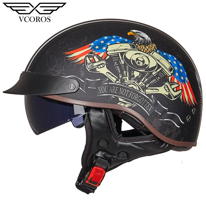 Naujas Atvykimo Vcoros MT-4 Vintage Retro Motociklo šalmas atidaryti veido šalmas, motociklas paspirtukas Moto Jet šalmas casco
