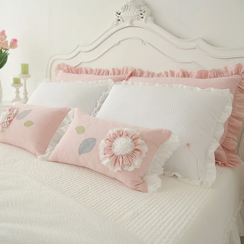 Korėjos grynos medvilnės princesė burbulas siuvinėjimo kratinys antklodė colcha edredones visą karalienė king size 3pcs lova padengti/lovatiesė YW