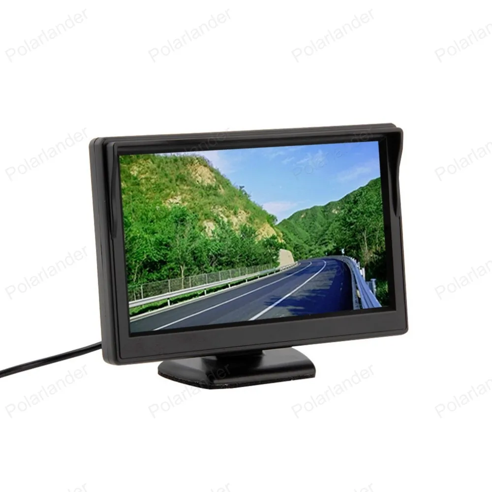 5 Colių automobilio Galinio vaizdo Monitorius TFT LCD Ekranas 2 Video Įėjimai Paramos VCD, DVD, galinio vaizdo atbulinės eigos Kamera