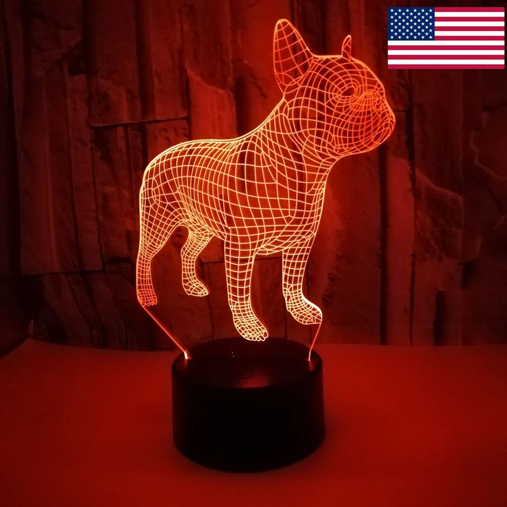 Frence Buldogas 3D Stalo Lempa LED Spalvinga Šuo naktinė lempa Vaikams Gimtadienio Dovana 5V USB Miego Apšvietimo Namų Dekoro JAV Lašas Laivybos