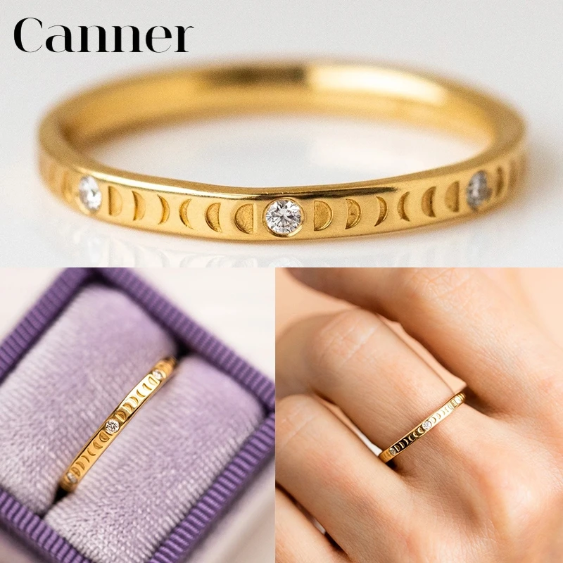 Canner 925 Sterlingas Sidabro Piršto Žiedą AAAAA Cirkonis Pusmėnulio Opal Amžinybės Žiedai Moterims Vestuvinis Žiedas anillos W3