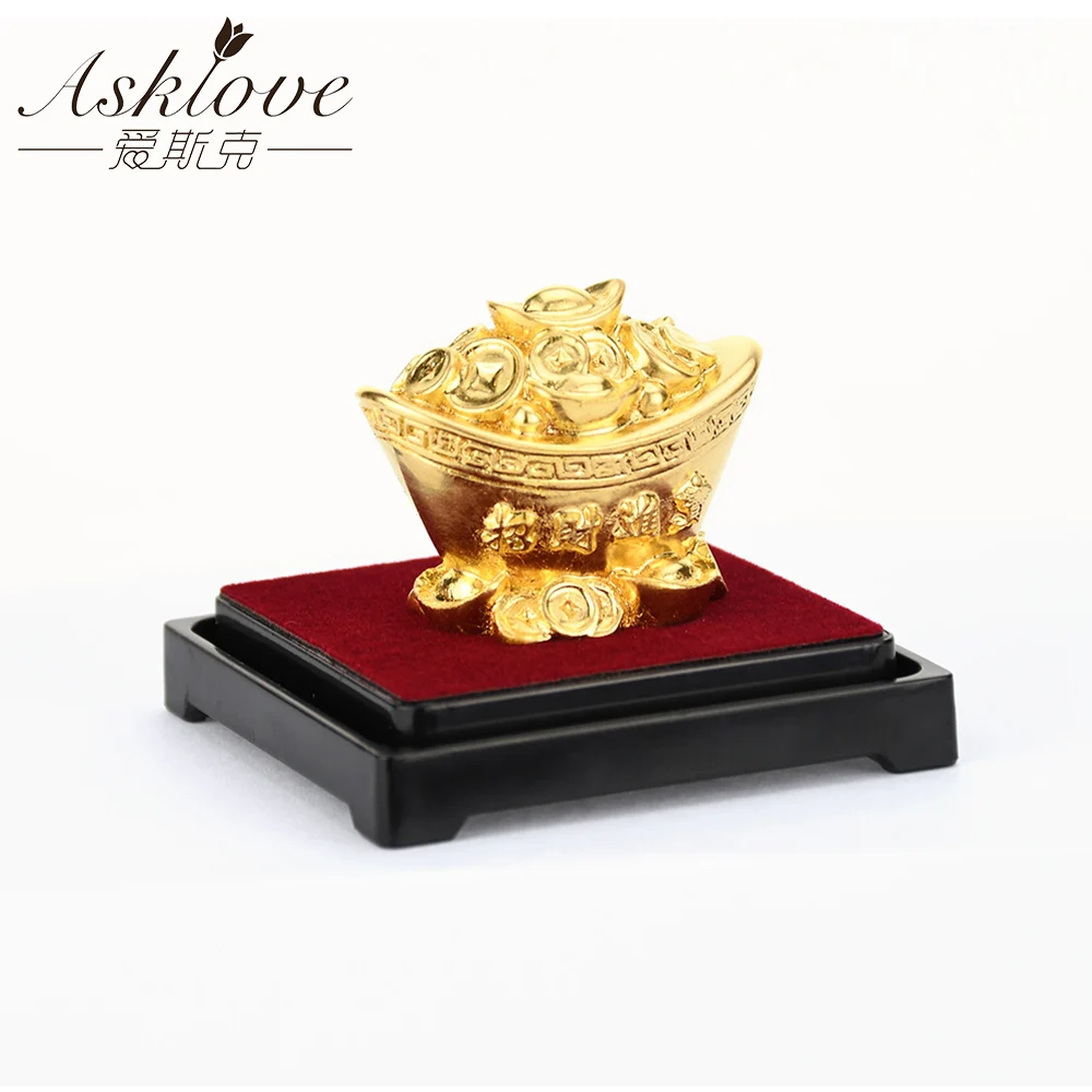 Kinijos Aukso Luito Stalo Puošyba, Fengshui dekoro Talismanas 24k Aukso Lapų Yuanbao Miniatiūros Figūrėlės Papuošalų, Namų Dekoro Amatai