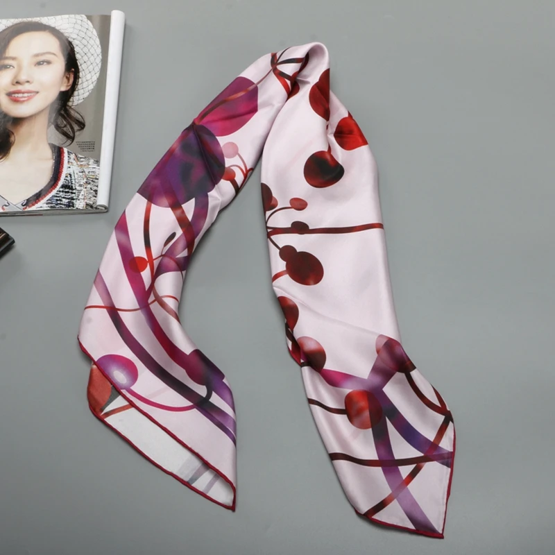 Mados Spausdinti Moterų Šilko skara Skara skarų Didelių Kvadratinių Šilko šalikai, šaliai, kaklaskarės Foulard 35 x 35 Cm