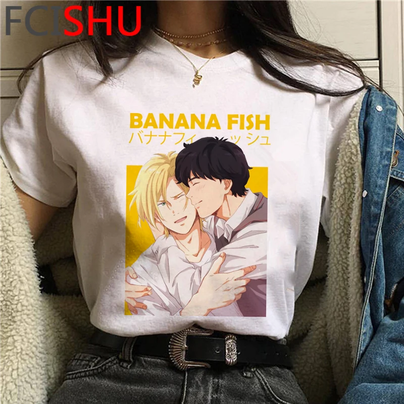 Juokinga, Japonija, Anime, Bananų Žuvų Marškinėliai Vyrams Manga Unisex Streetwear T-Atsitiktinis marškinėliai trumpomis Rankovėmis Marškinėlius Homme Hip-Hop Top Tees Vyras