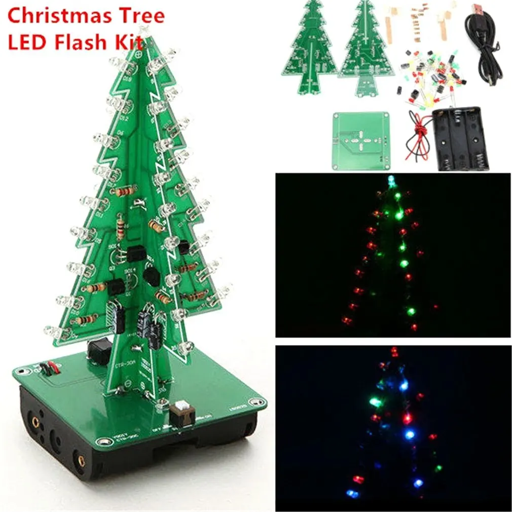 Dekoro Elektroninių LED Blykste Grandinės Dalys Kalėdų Eglutė 3D Medžio LED 