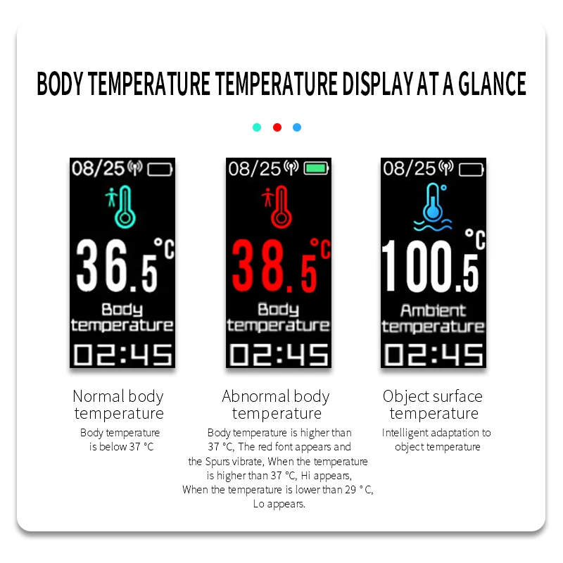Lerbyee T6 Smart Žiūrėti Kūno Temperatūra, Širdies ritmo Monitorius Fitneso Žiūrėti Skambučių Priminimas Sporto Smart Žiūrėti 