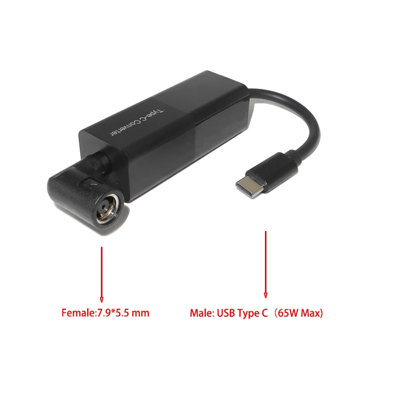65W USB C Konverteris USB C Tipo Male Plug Jungtis 5.5*2.1 4.0*1.7 7.4*5.0 4.5*3.0 mm Female Jack Maitinimo Adapteris Nešiojamieji kompiuteriai