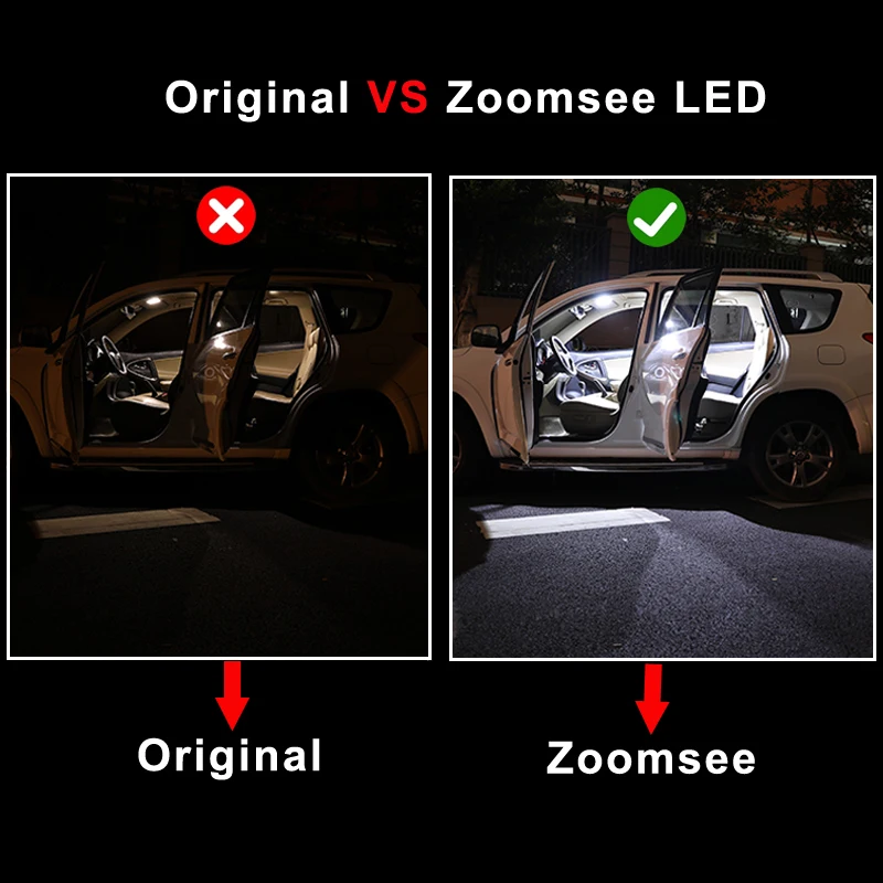 Zoomsee Interjero LED Smart Fortwo Forfour 1998-2020 Canbus Transporto priemonės Indoor Dome Žemėlapio Skaitymo Lemputė Error Free Auto Lempos Dalys