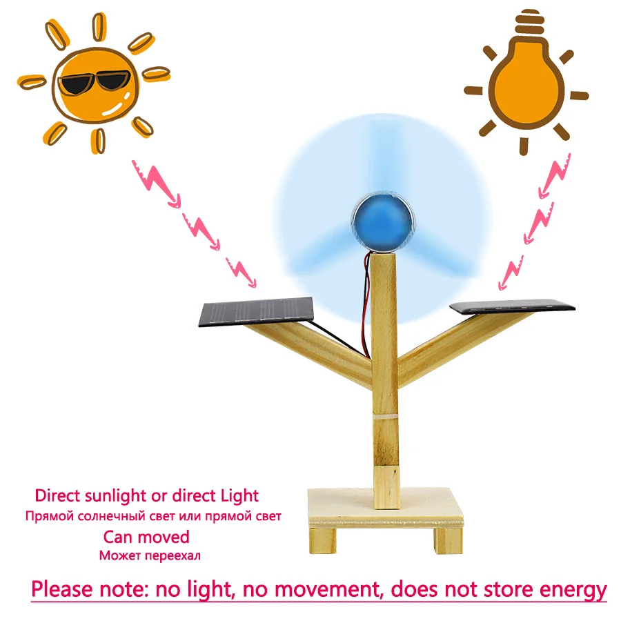 Saulės Ventiliatoriaus Modelis Rinkiniai Žaislas Medinis Kūrybos Šviesos Energijos Eksperimento Žaislai Vaikams Tyrimą, Ištirti Mokslo 
