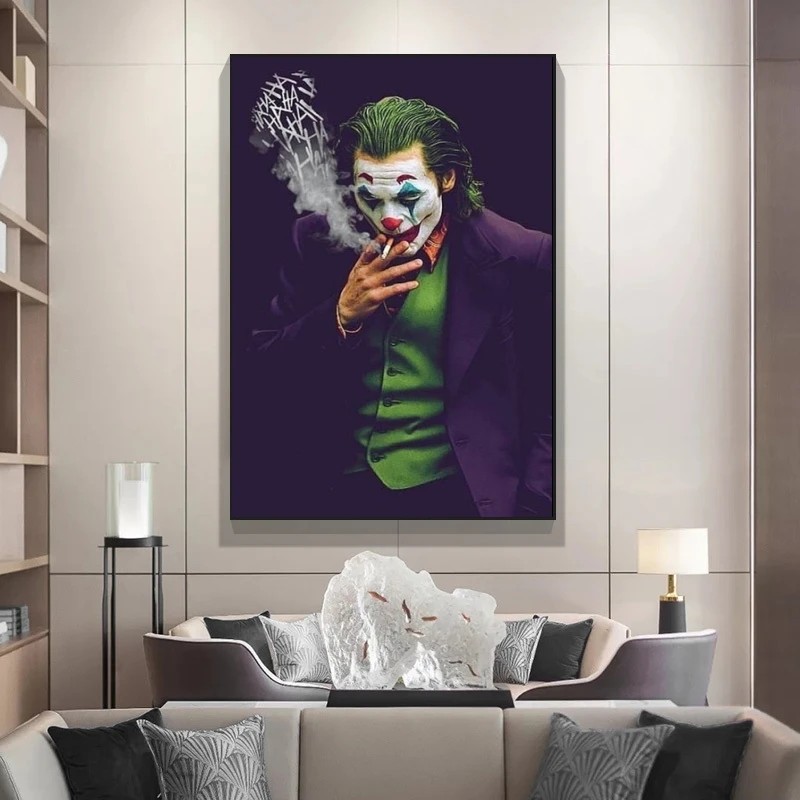 Filmai Joker Plakatai ir Spausdina Sienos Meno Tapybos ant Drobės Komiksų Filmo Plakatai Kambarį Namo Sienų Dekoras be Rėmelio