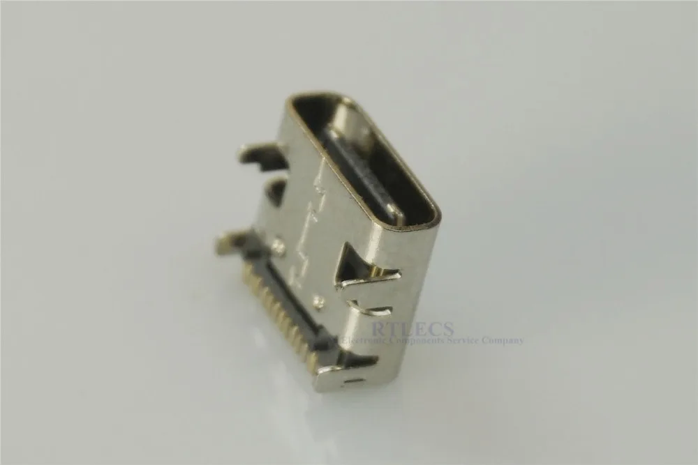 100vnt USB 3.1 C Tipo Jungtis 16 Pin stačiu Kampu SMT Tab Moterų Lizdas Paramos Pin Per Skyles Tipo PCB-C Talpykla