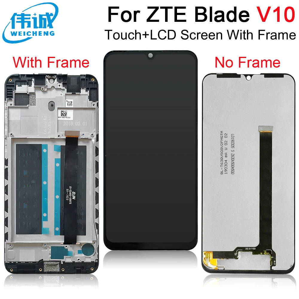 Originalus, Skirtas ZTE Blade V10 LCD Ekranas Jutiklinis Ekranas skaitmeninis keitiklis Skirtas ZTE V10 Jutiklis Ekranas Asamblėjos Ekranas LCD Ekranas Su karkasu