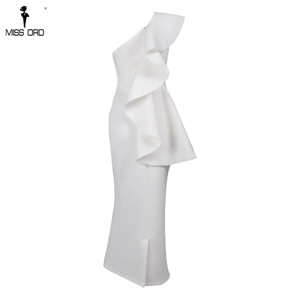 Missord 2021 Seksualus Vieną Petį Raukiniai Moterų Suknelės vientisos Spalvos Elegantiškas Šalis Suknelė Vestdios FT18895