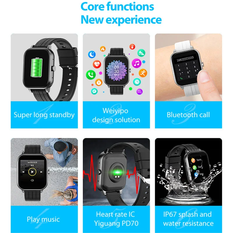 Pilnas Touch Smart Watch Vyrai 
