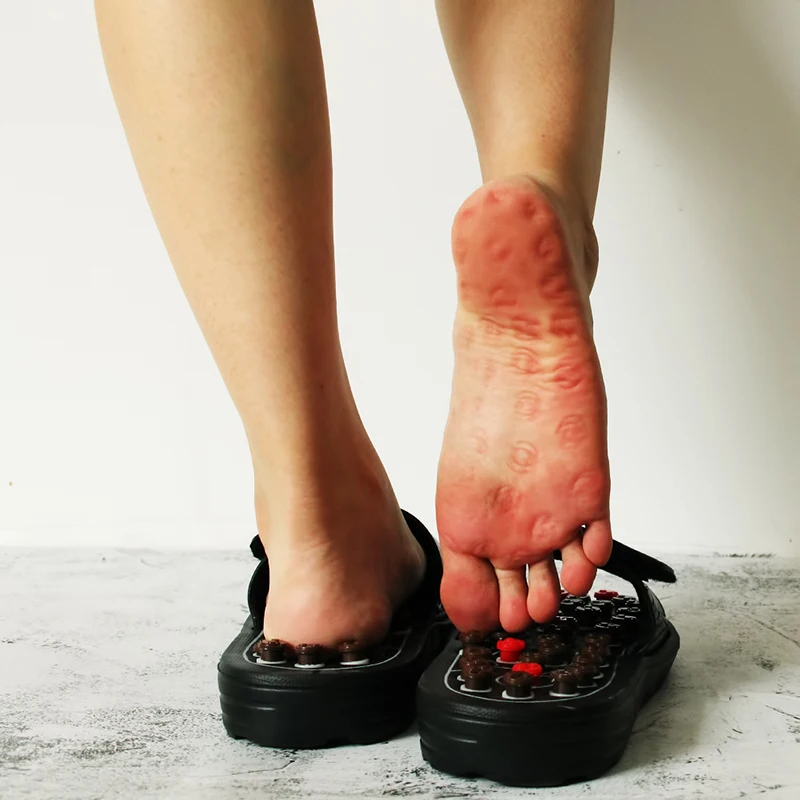 Acupoint Masažo Šlepetės Vyrams Unisex Sandalas Kinų Pėdų Akupresūra Terapijos Medicinos Sukasi Foot Massager Batai Patalpų Šlepetė