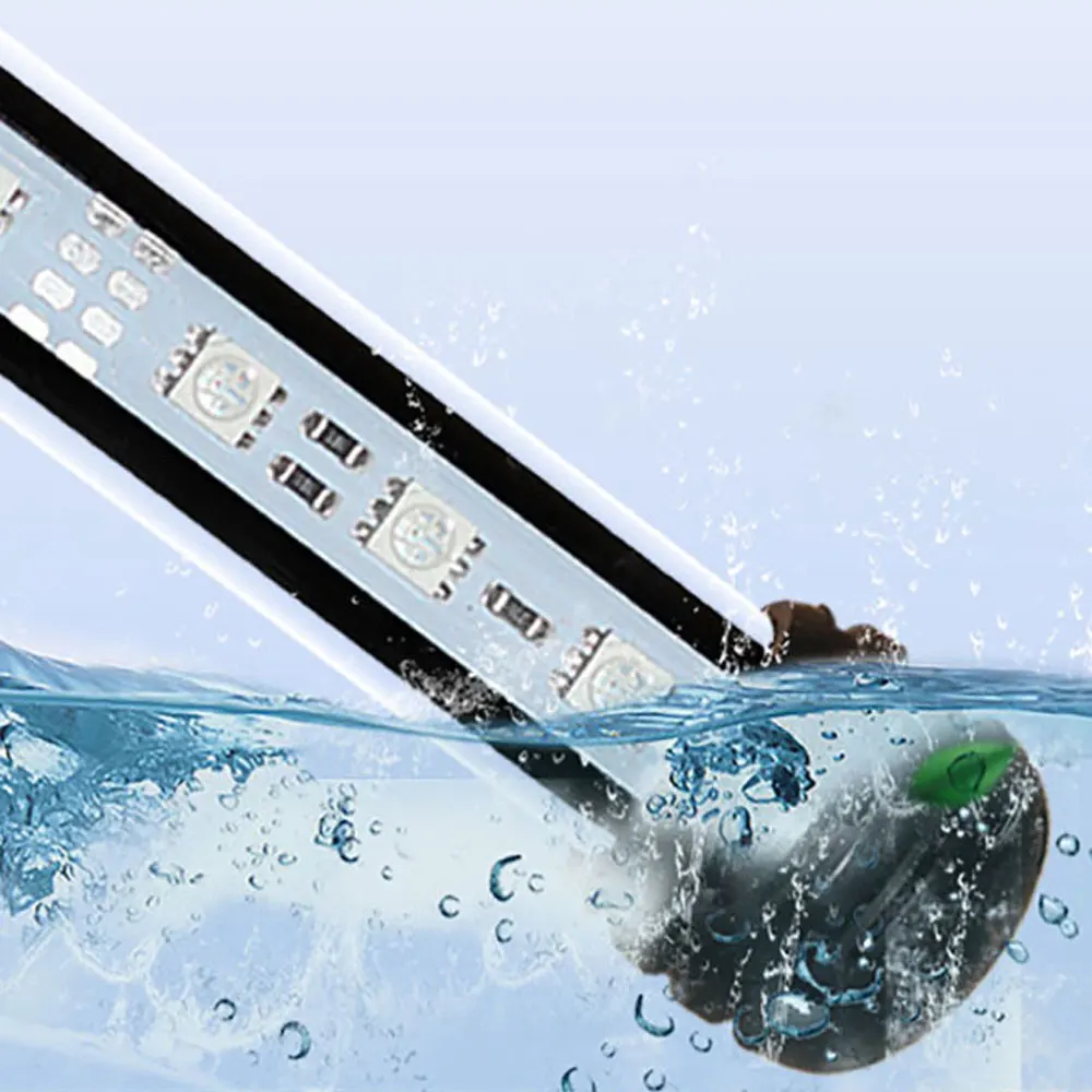 ES MUMS Plug RGB Nuotolinio Akvariumas Šviesos Žuvų Bakas Vandeniui 5050 SMD LED Juostelė Šviesos, Vandens Lempos, Povandeninis 19-49CM