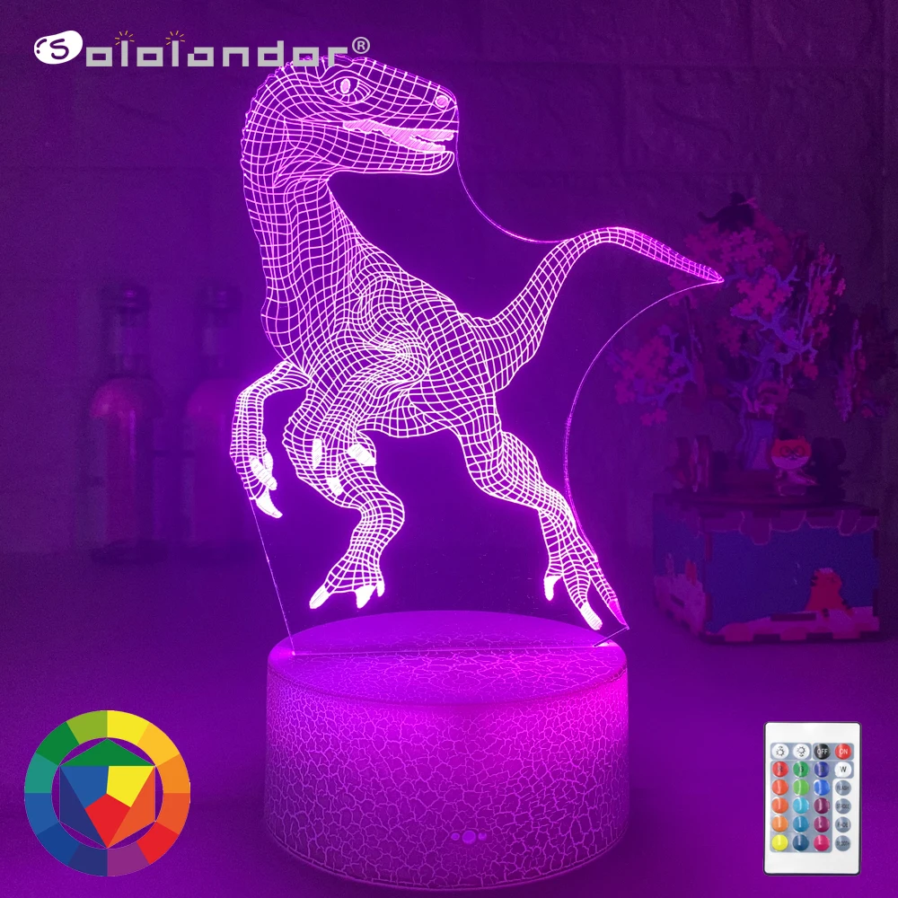 Naujausias Dinozaurai 3D Lempa USB LED 7Colors naktinė lempa Tanystropheus Lguanodon Lampa Dovana Vaikams Berniukams Kūrybinis Žaislas Namų Puošybai