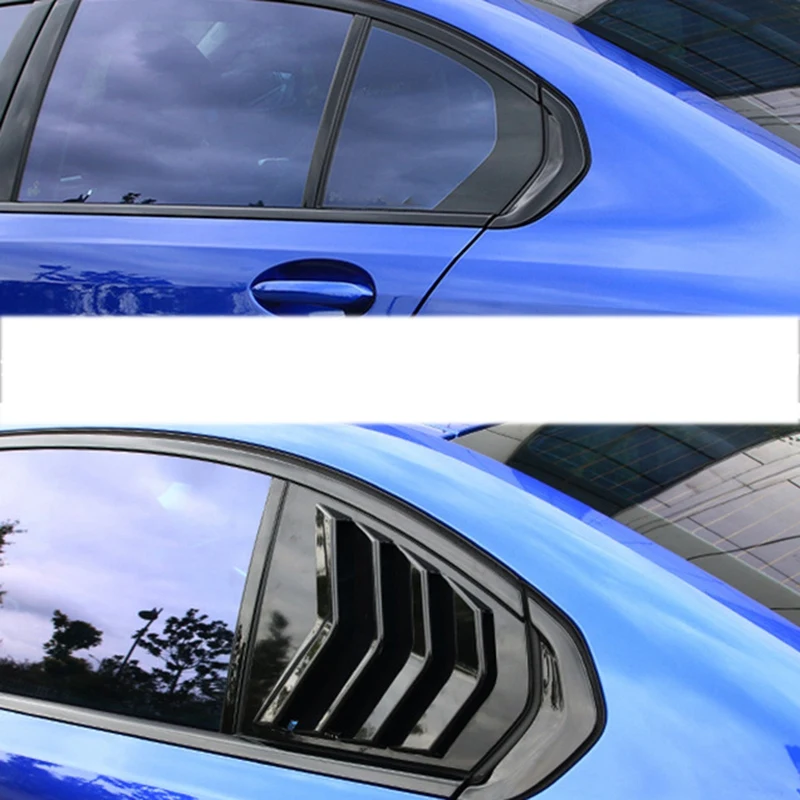 Blizgus juodas Trikampis galinio lango BMW G20 G28 2019 M. 2020 M. 320 Serijos 3 žaliuzės Trikampio lango apsauga, automobilis, padengti
