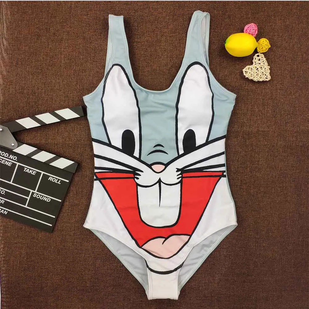 2019 Nauja Seksuali Moteris Vienos dalies maudymosi kostiumėlį 3D Spausdinimo animacinių filmų Dirželis Backless maudymosi kostiumėlį, Maudymosi Kostiumą, Vasaros Paplūdimio Monokini maudymosi kostiumėlį