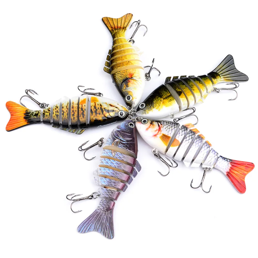7pcs/daug kelių, šlifuota swimbait 15g Dirbtinis žvejybos masalas 3D akis su aštriais aukštų kabliai bass Lydekų Žvejybos masalų pesca