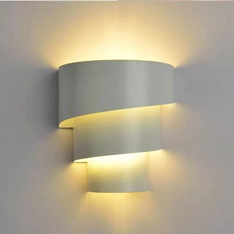 LED Spiralės Sienos Lempos Amerikos šalyje Kūrybos Geležies Led Siena Lempos, E27 Miegamojo lovos Sienų apšvietimo Morden Trumpas Projekto žibintai