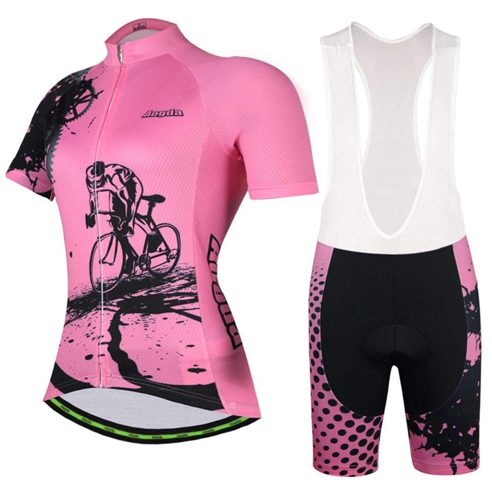 Aogda Vasaros Moterų Dviračių Jersey Rinkiniai Quick-Dry MTB Dviratį Dviračiu Drabužių Kvėpuojantis Mountian Dviračių Drabužius Ropa Ciclismo