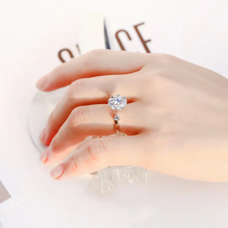 Naujos Mados Kristalų Dalyvavimas Nagų Dizaino Karšto Parduoti Žiedus Moterims AAA Balta Kubinis Cirkonis elegantiškas žiedai Moterų Vestuvių Papuošalai