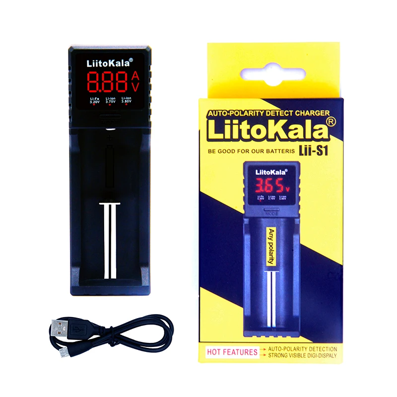 LiitoKala lii-S1lii-S2 lii-S4 LCD), 3,7 V 18650 18350 18500 16340 21700 26650 1.2 V AA AAA NiMH ar ličio baterija Įkroviklis