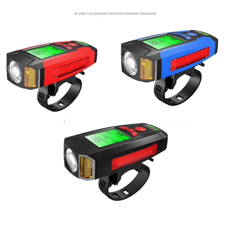 3 in 1 Dviračio Lemputė USB Dviračių Priekiniai Žibintai 5 LED Vandeniui Žibintuvėlis Rankenos Dviračių Žibintų Ragų su Priedais