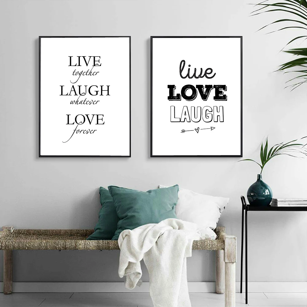 Paprasta juoktis meilės gyvų raidžių plakatai ir atspausdina HD Nuotrauka neperšlampama medžiaga, juodos ir baltos, Namų Dekoro Nr. Įrėminti