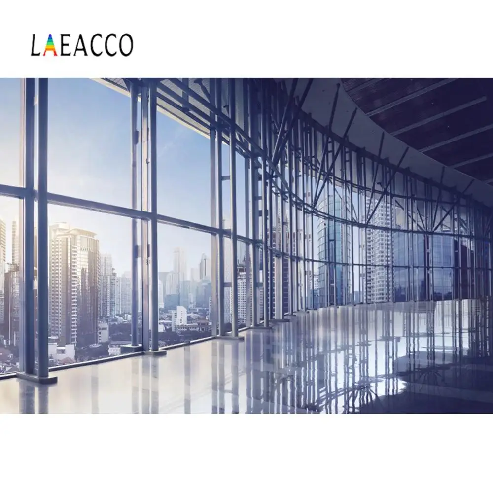 Laeacco Modernių Biuro Kambario Langą Saulės Miestas Vaizdingas Interjero Fotografijos Fono Nuotrauką Fone Fotostudija Photocall