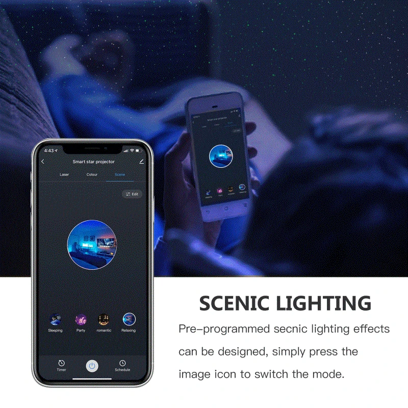 Tuya Smart WiFi LED Žvaigždėtas Dangaus Projektorius, naktį Šviesos Smart home Žvaigždučių 