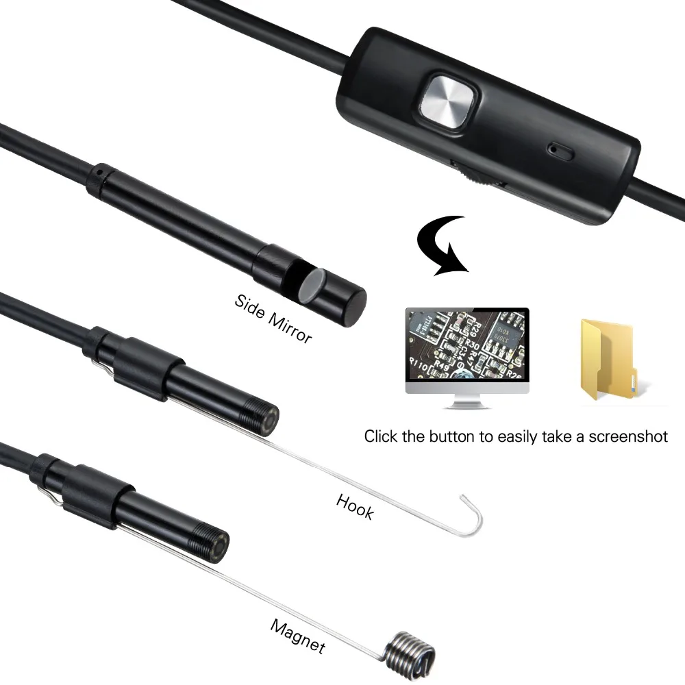 USB Mini 1080p HD Endoskopą Kameros 1m-2m 5m Lanksti Sunku Kabelis Gyvatė Borescope Tikrinimo Kamera, skirta 