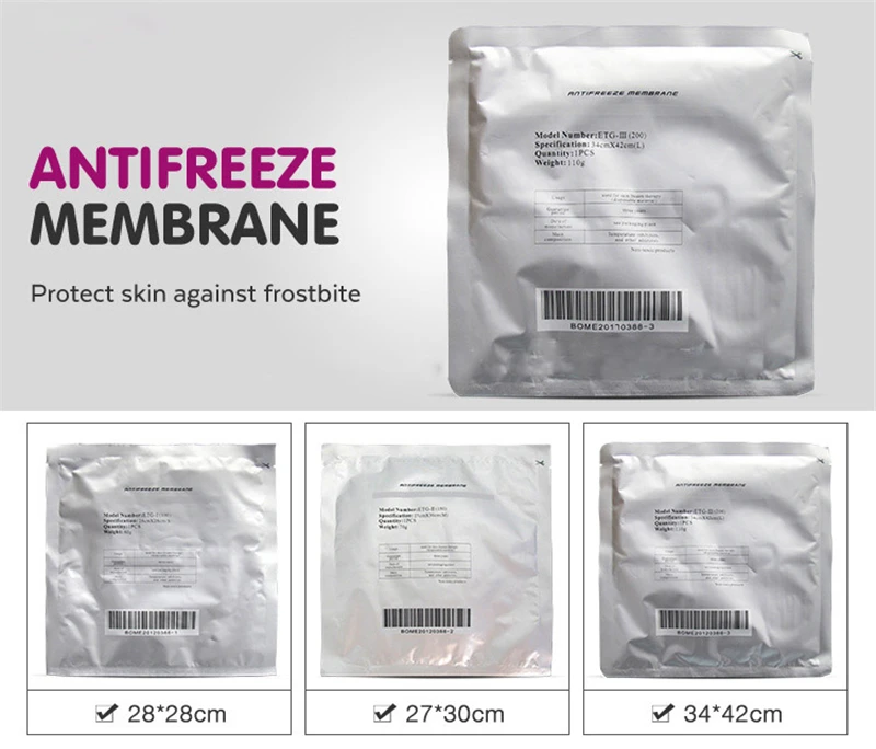 3pc Antifrizas membranas, Stabdžių užšalimo membrana Kaukė Lieknėjimo cryolipolysis mašina