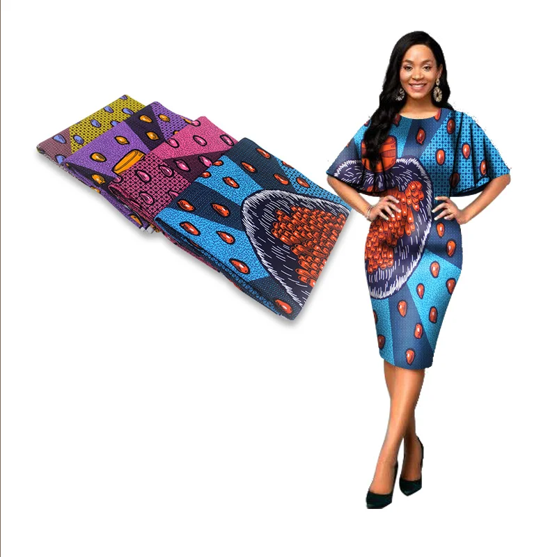 Aukštos Kokybės Afrikos Vaškas, medvilnės 2019 Vaškas Afrikos Vaškas, medvilnės Karšto Pardavimo Dizaino Moterų Suknelė Vaškas Nėrinių Audinys