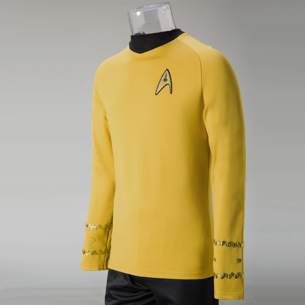 Cosplay Žvaigždžių TOS Originalo Serijos Trek Kirk Marškiniai, Uniformos Kostiumas Helovinas Geltona Kostiumas
