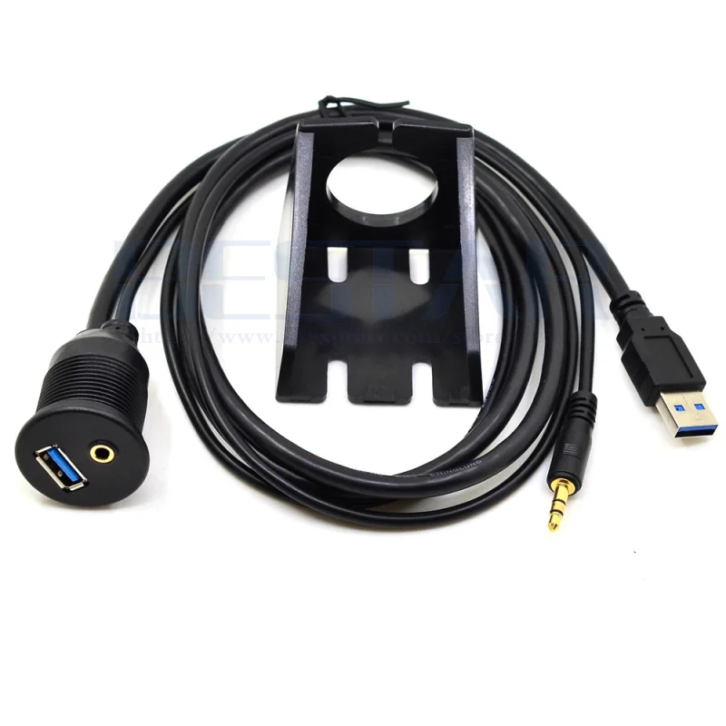 1m USB 3.0, USB 2.0&3.5 mm USB ir 3.5 mm AUX Kabelis-prailgintojas Flush Mount Kabelis Laido Automobilių/Valtis/Priekabos Dial Plokštė 3FT