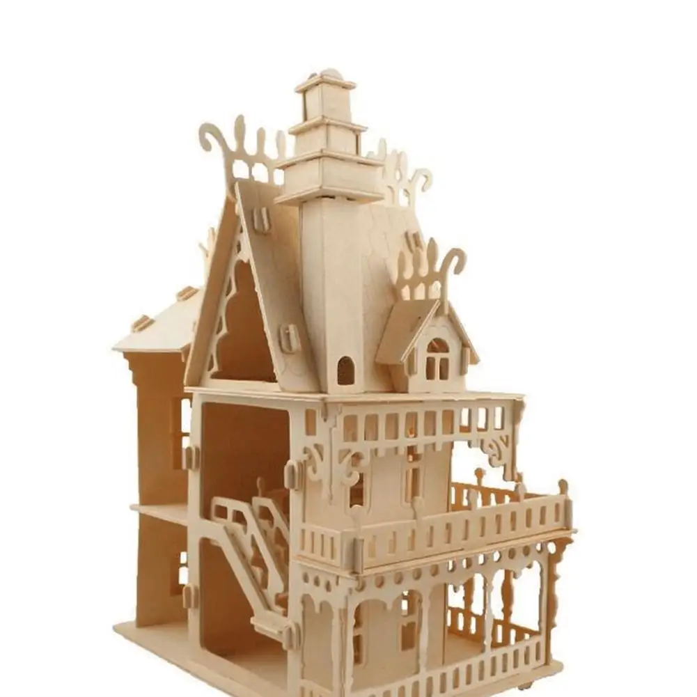 3D Suaugusiųjų Viktorijos modelių Kūrimo Rinkiniai Doll House Vaikų Pilis Dovana Asamblėjos Žaislas Švietimo Amatų Vaikai Mediniai 