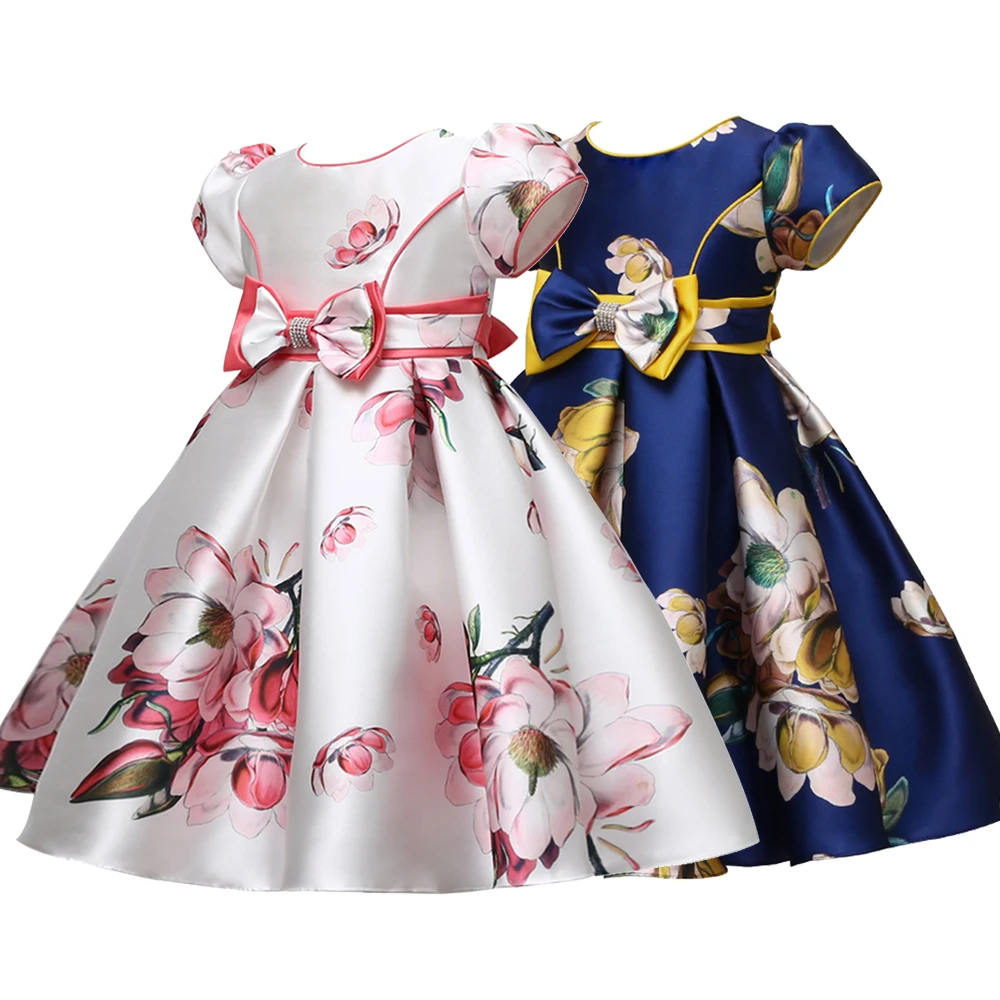 Yoliyolei Suknelė Mergaitėms Gimtadienio Gėlių Spausdinti Suknelės Vaikams Laisvalaikio Drabužių Princesė Vakare Šalies Drabužius Su Laivapriekio Juostos