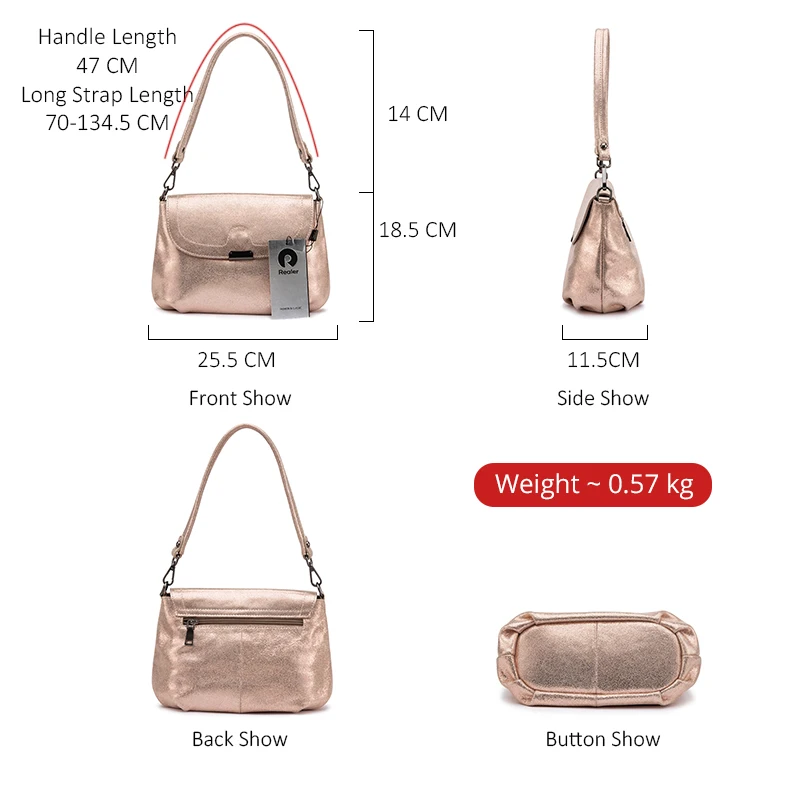 REALER natūralios odos moterų pečių maišą mados messenger maišeliai ponios crossbody krepšiai aukštos kokybės piniginės ir rankinės