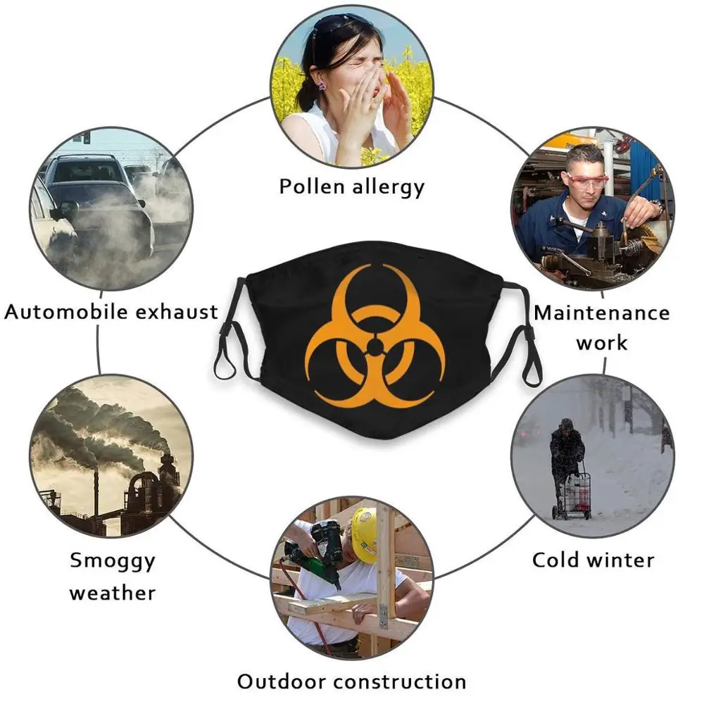Biologinio Pavojaus Simboliu Mados Apsauginės Kaukės Biologinio Pavojaus Simboliu Pavojaus Perspėjimas Pavojingos Infekcijos Biologijos Emblema Logotipas Branduolinės
