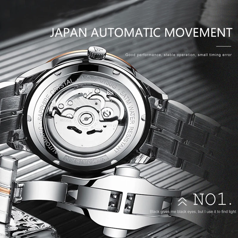 CADISEN Originalus prekių Mechaninė NH35 Žiūrėti Vyrams Automatinis laikrodis Vyrams, Prabangų, Nerūdijančio Plieno, atsparus Vandeniui Laikrodis 2020 NAUJAS