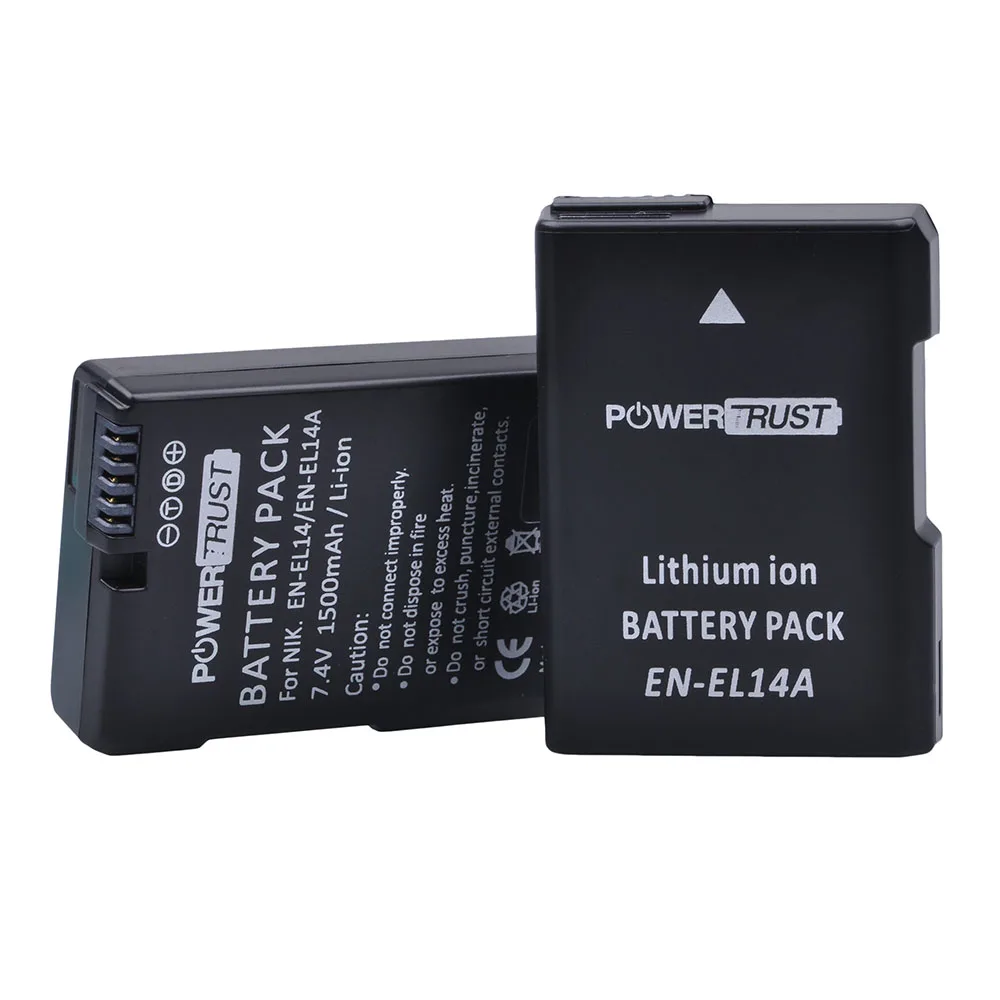 PowerTrust 1500mAh EN-EL14 LT-EL14a Baterija + LCD USB Dual Kroviklis Nikon D3400 D3300 D3100 D5600 D5100 D5200 D3200 P7000