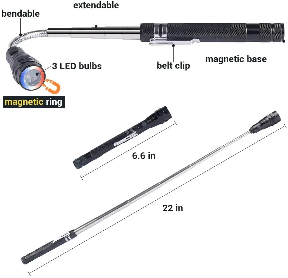 LED Magnetinio Nuskaitymo Įrankis, vyriški Dovanos Tėtis strėlės ilginimas Pasiimti Lazdą Magnetas Žibintuvėlis Unikalus Cool Įrankis Įtaisą Vyrams