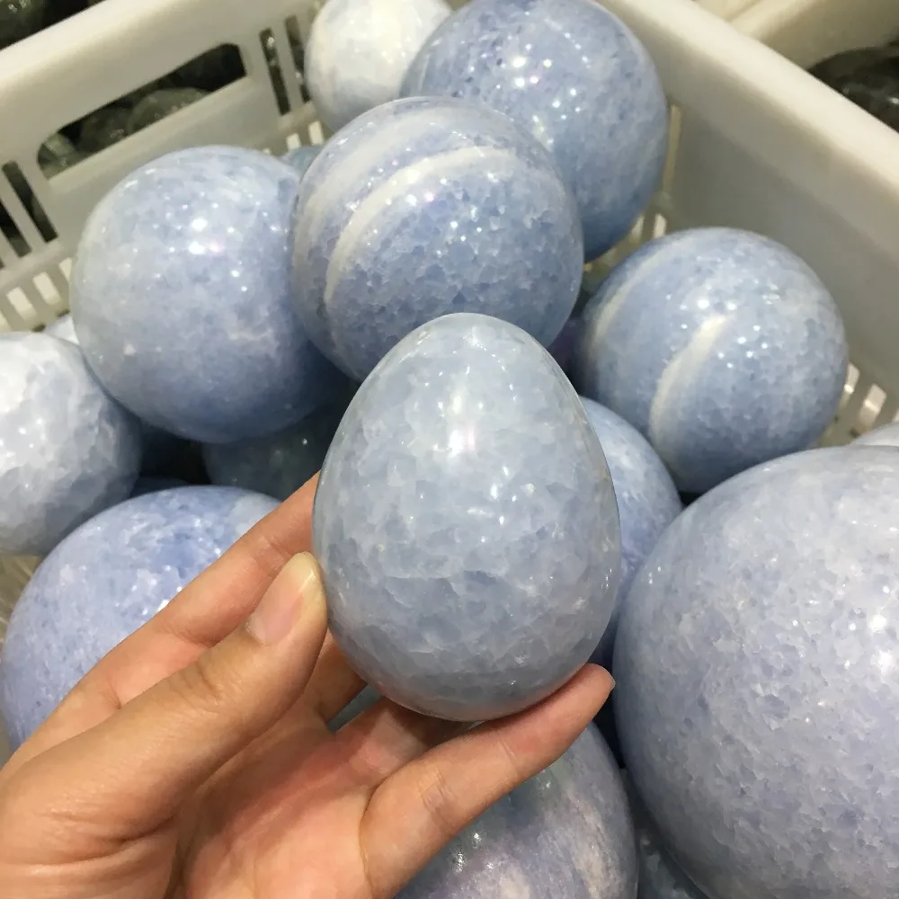 300g Natūralaus Krištolo Mėlyna Celestite Kristalų Mėginių Kiaušinio formos