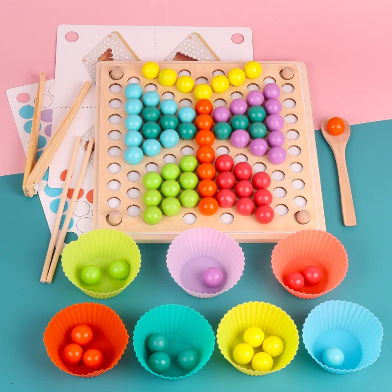 Karoliukų Žaidimas Montessori ankstyvoje Vaikystėje Vaikams, Mediniai Įrašą Rutulio Įspūdį Tėvų-vaikų Interaktyvus Žaislas Vaikams Dovanų Švietimo Dovana
