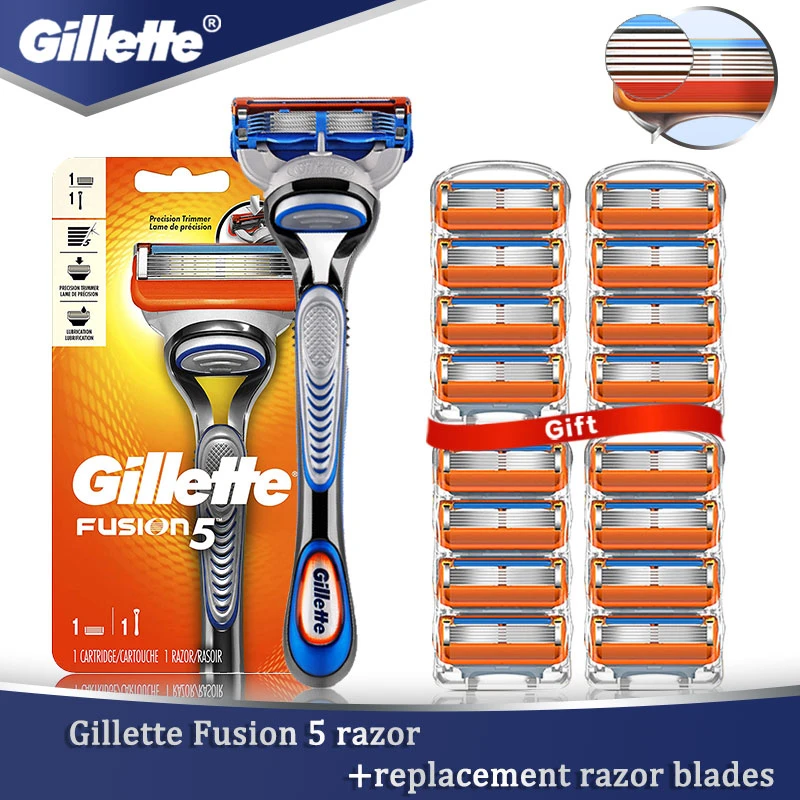 Saugos Skustuvas Gillette Fusion 5 Skutimosi Kasetės Tiesiai Skustuvas Vyrams Skustis Atveju Barzda Su Keičiamomis Geležtėmis Shavette