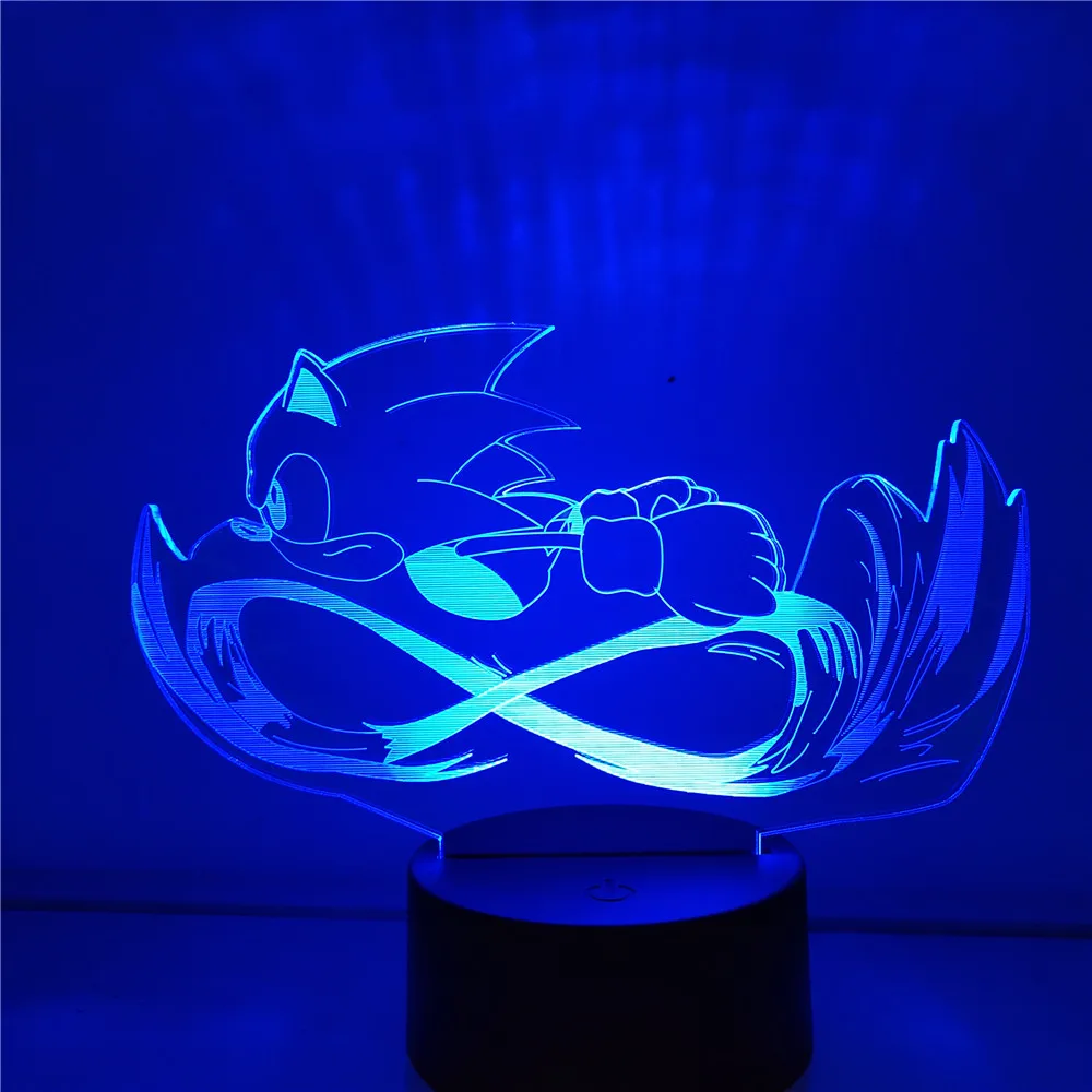 Sonic 3D Naktį Šviesos Ežys Sonic Žaidimas Miegamojo Puošimas Lamparas Luminaria Lampe Kūdikiams, Vaikams, Dovanų Dekoravimas Apšvietimas Namuose