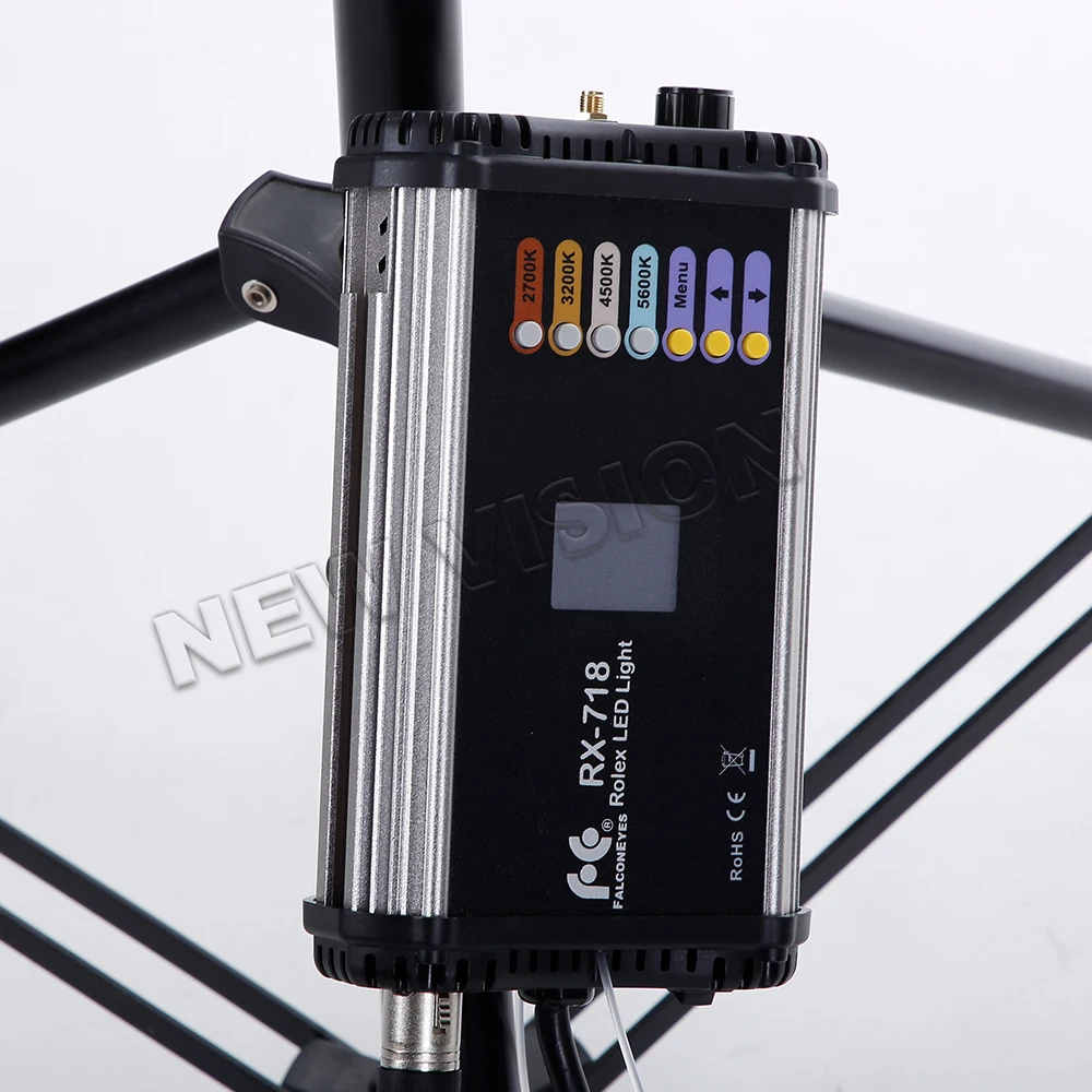Falcon Akis RX-718 100W RGB 2700-9999K Portable LED Photo Light + medaus Korio Tinklo Lankstus Fotografijos seifas